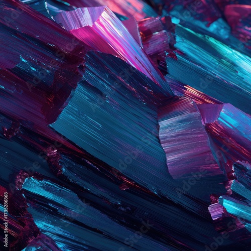Abstract Geometric Crystal Shapes In Vibrant Colors