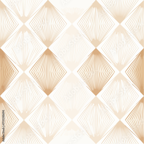 Golden background geometric seamless luxury pattern made of lines as main elements
4