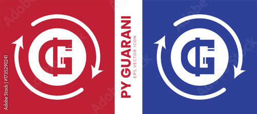 Paraguay guarani currency symbol icon and text