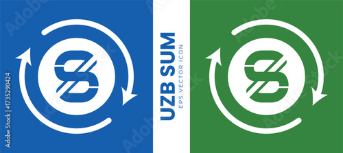 Uzbekistan currency symbol sum icon