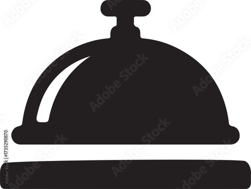 Hotel Service Bell Icon | Reception Bell Vector | Hospitality Symbol | Flat Design Illustration