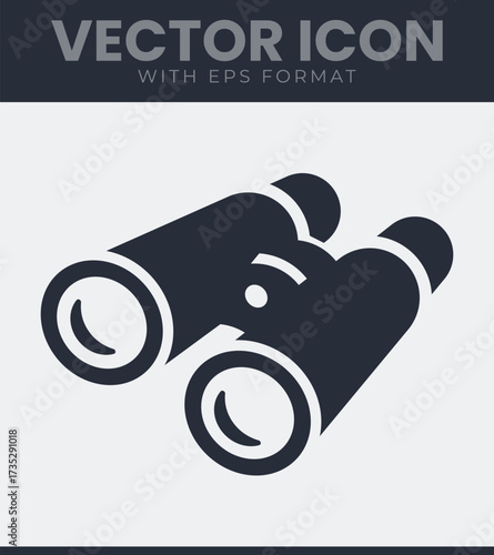 Binoculars icon simple vector graphic for searching