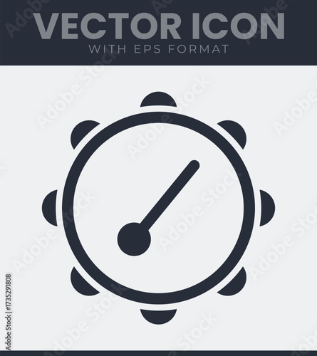 Simple tambourine icon musical instrument graphic