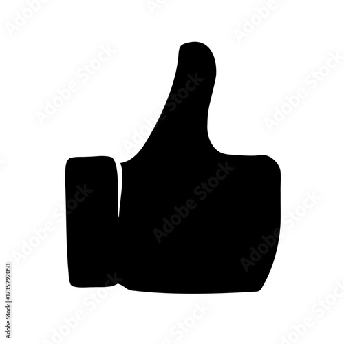 A simple black thumbs up silhouette, indicating agreement or approval positively