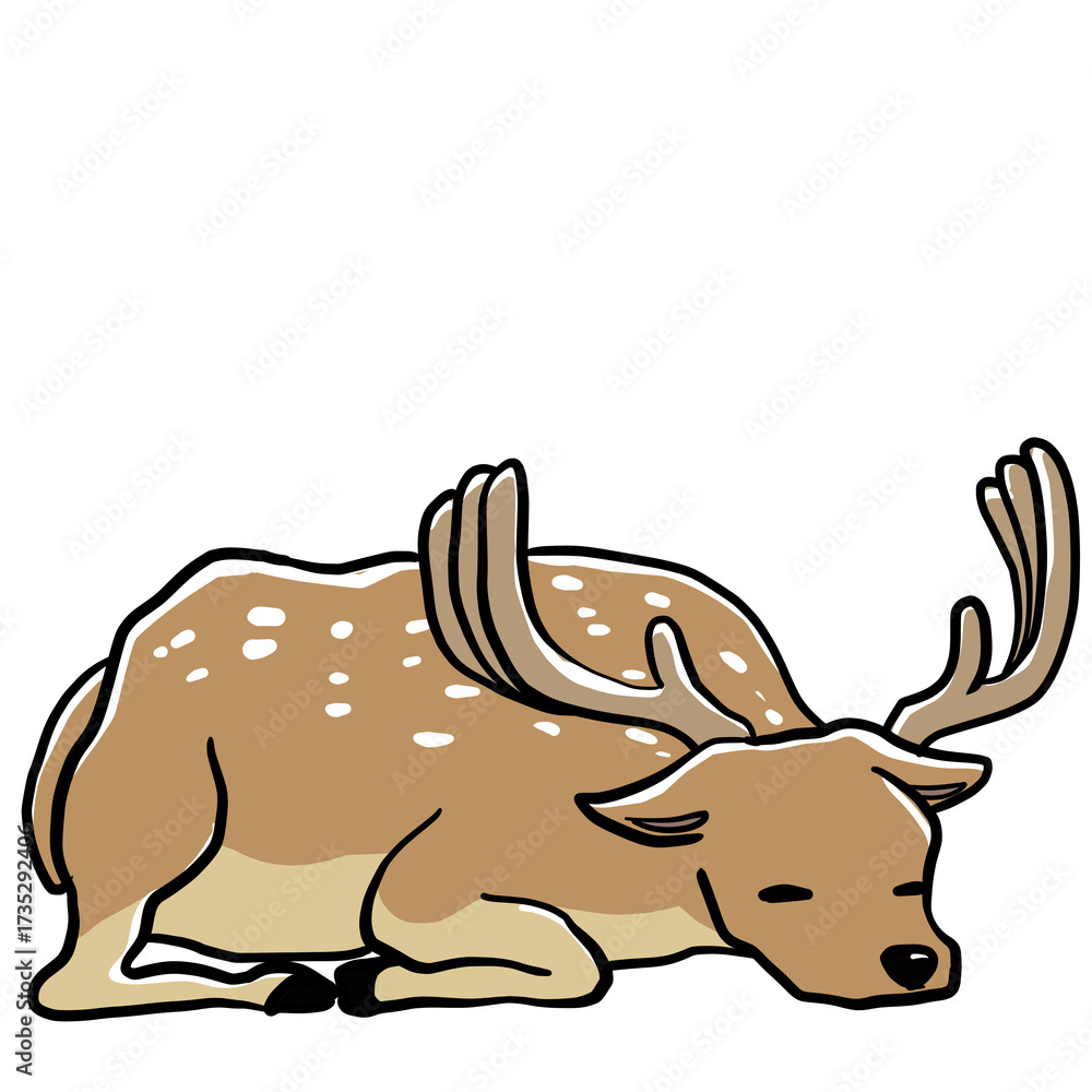 Fototapeta premium Simple and realistic illustration of a limp deer