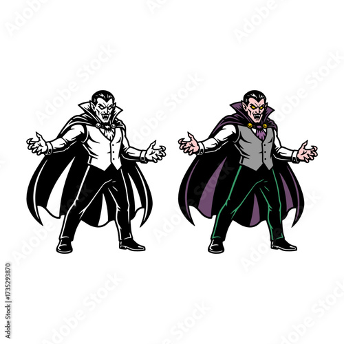 vector illustration of a cartoon dracula