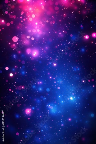 Wallpaper Mural Vibrant cosmic scene with glowing pink and blue light particles scattered across a dark background evoking a sense of wonder and mystery Torontodigital.ca