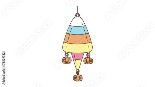 Decorative Festival Lantern: A vividly illustrated festival lantern design, featuring pastel color blocks and ornate embellishments. This digital artwork captures a festive, cheerful atmosphere.