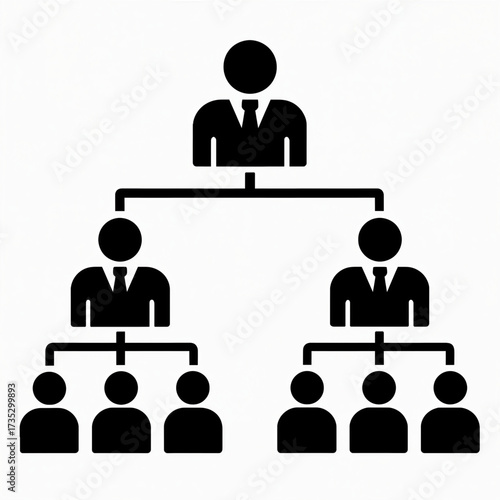 Corporate Managerial Hierarchy Vector Icon - Multi-Level Business Organization Structure Illustration 