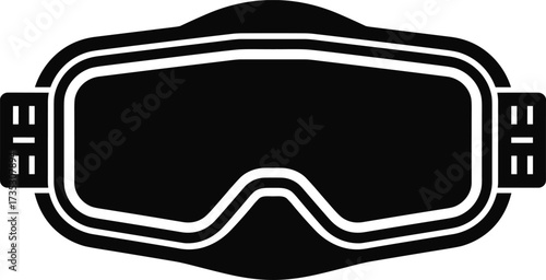 Black silhouette of ski goggles with strap detail eyewear sunglasses