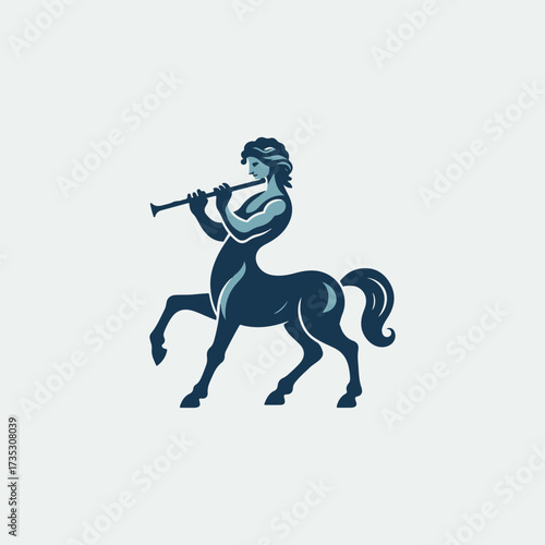 Mythological Flutist Centaur Logo
