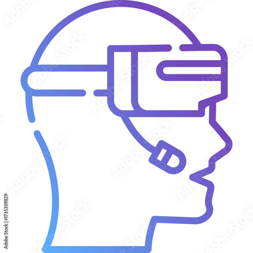 Metaverse VR Gradient Line Icon