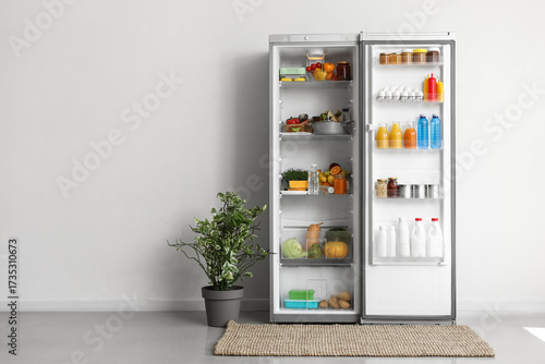 Open big refrigerator with ...