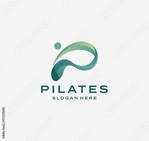 vector logo of initial p like pilates