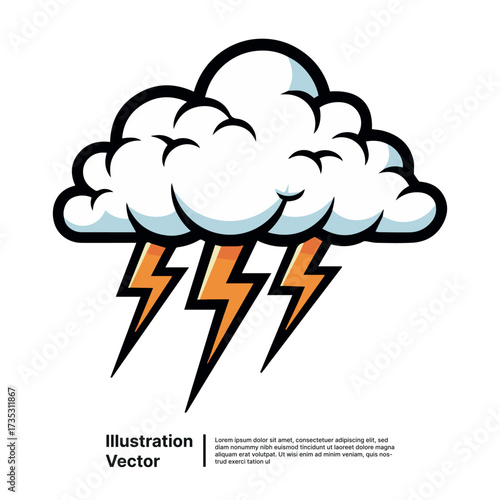 Dynamic illustration of an electrifying storm cloud, symbolizing raw power and unpredictable natural forces