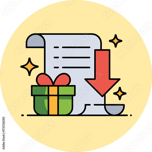 Special offer with gift box and discount arrow vector illustration for online store promotions or retail deals and exciting shopping experiences