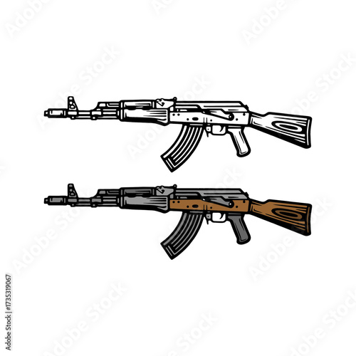 assault rifle vector illustration