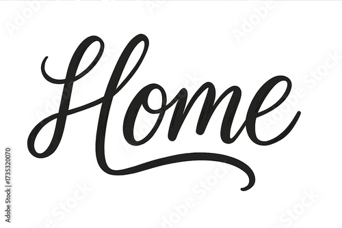 Home hand drawn lettering. Handwritten modern calligraphy script. Inspirational text quote. Vector illustration for housewarming card, poster, banner or t-shirt print design.