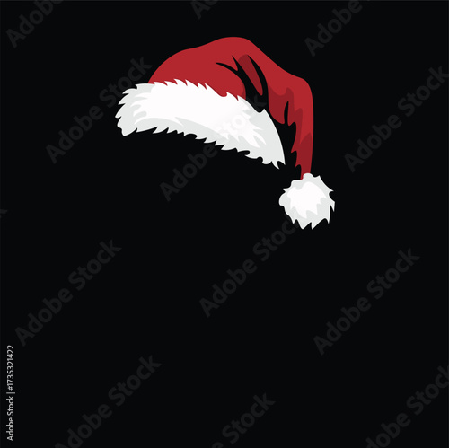 Red Santa Claus Hat with White Fur Trim Isolated on Transparent Background