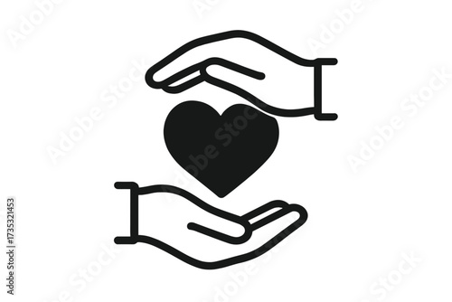 Sustainable Development Goals SDGs vector illustration with transparent background, hands protecting heart symbol, care and support concept, charity and humanitarian aid design