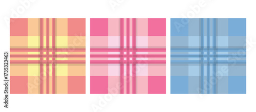 Colorful plaid pattern set textile design vector illustration isolated