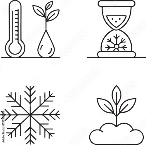 Weather and Plant Life Cycle Vector Concept