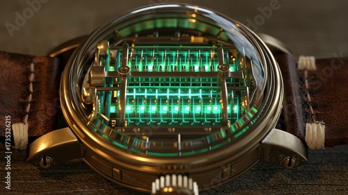 Unique Design of a Retro Futuristic Transparent Timepiece with Glow