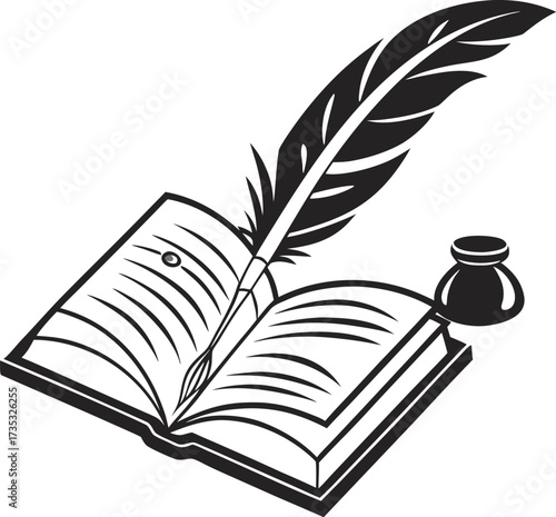 old book and feather