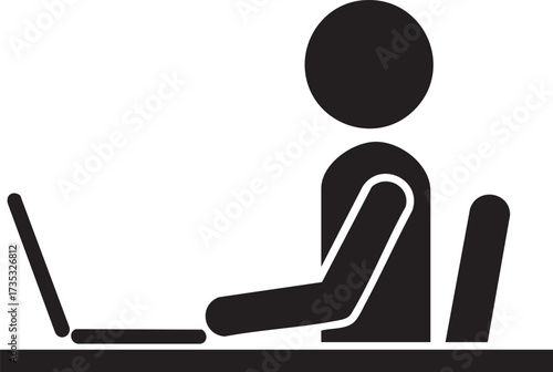 Professional person diligently working on a modern laptop at their desk, symbolizing productivity and remote work success.