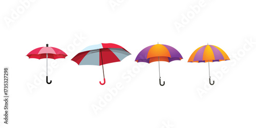 High quality 3d umbrella mockup with blank white canopy isolated on transparent background ideal for branding design advertising and seasonal rain weather promotions