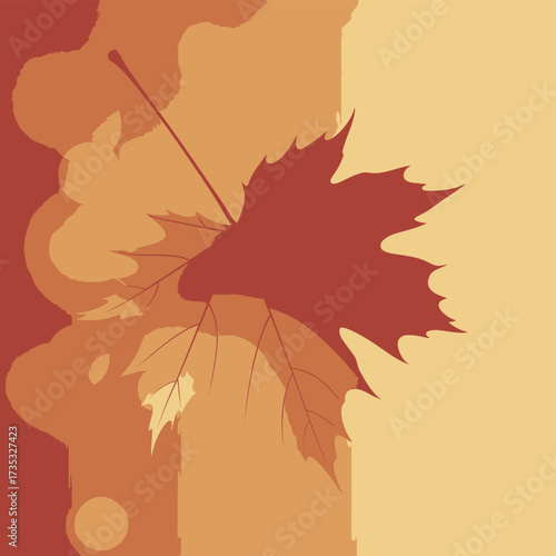 Stylized abstract autumn leaf design with warm earthy tones and layered organic shapes creating a gentle and inviting seasonal backdrop