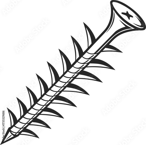 vector illustration of a branch of a feather