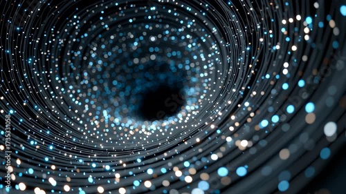 Abstract Deep Space Journey Through Twinkling Stars and Light Particles