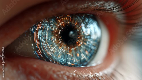 Stunning Close-Up of Human Eye with Abstract Light Effects