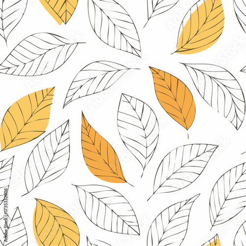 Vector seamless border pattern with leaves repeatable minimalistic background repeatable botanical backdrop
4