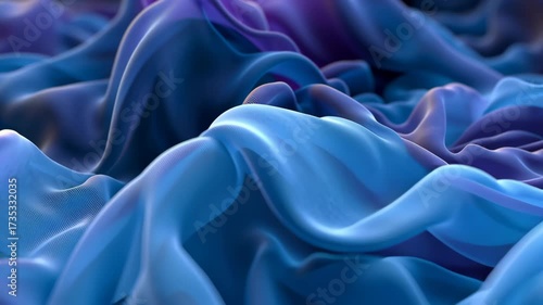 Abstract Fluid Waves in Blue and Purple Tones Capturing Movement