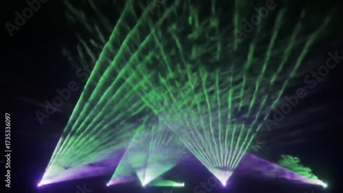 Futuristic Laser Light Show with Abstract Neon Beams and Digital Energy Waves seemless looping animation 4k quality video 