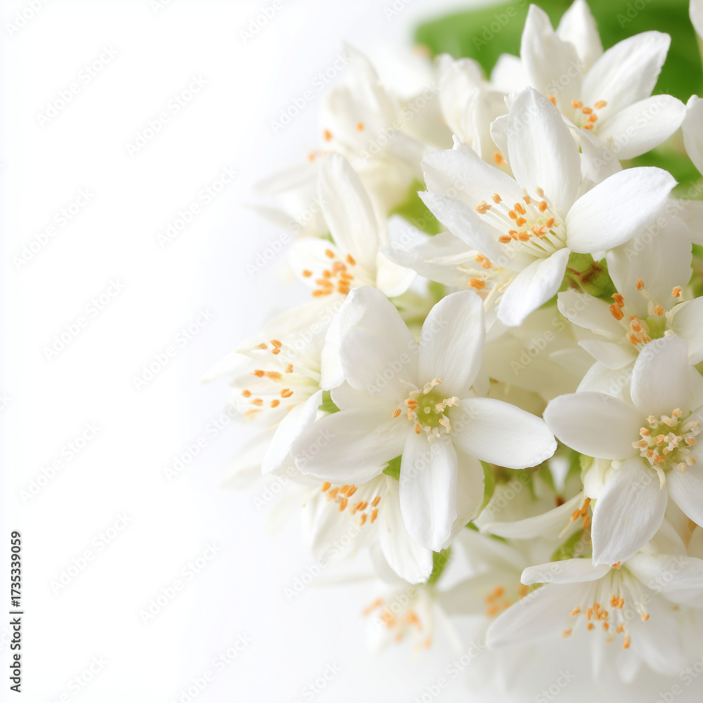 Fototapeta premium white wrightia flowers on white background