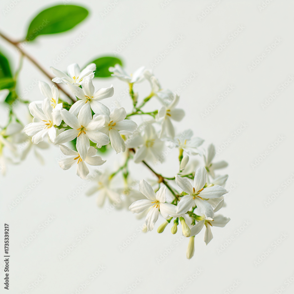 Fototapeta premium white wrightia flowers on white background