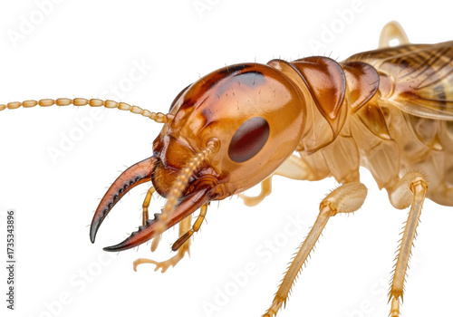 Closeup of a termite soldier isolated on transparent background