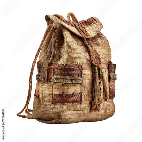 Vintage Rustic Backpack With Drawstring
