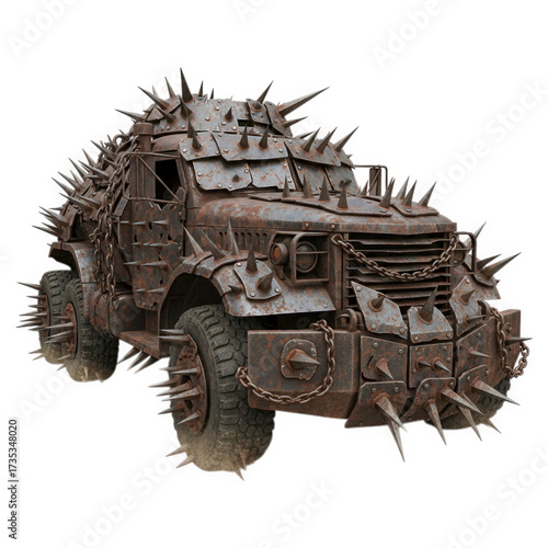 Spiky Post-Apocalyptic Vehicle Illustration