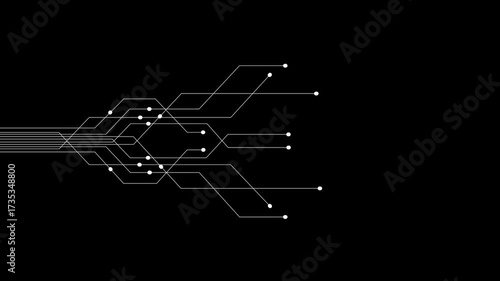 Abstract connect lines and dots. Technology graphic Network background. isolated on black background.4k Animation video.