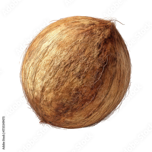 Whole Coconut On Isolated Background