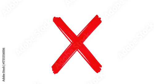 Red x mark symbol isolated on transparent background