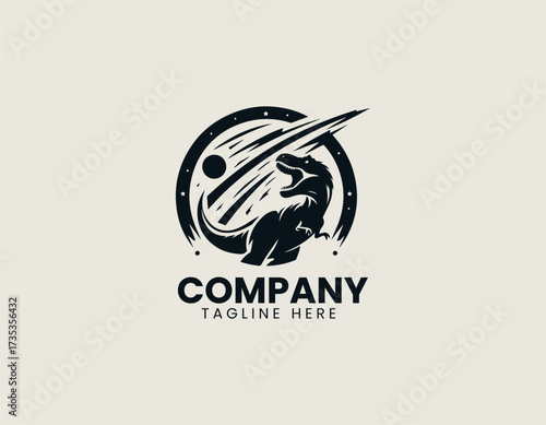 Dinosaur Extinction vector logo illustration