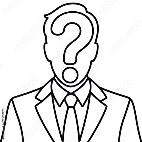 Silhouette of a person with a question mark for a face