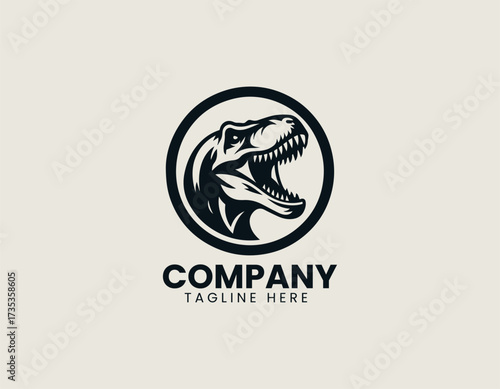 Tyrannosaurus Rex vector logo illustration