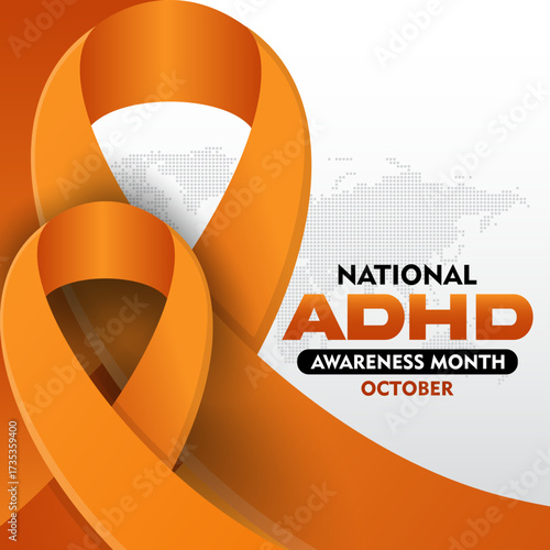 National ADHD Awareness Month. observed every October. concept for healthcare and medicine. Banner poster, social media, flyer and background