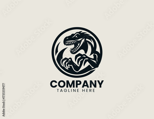The Predatory Dinosaur vector logo illustration